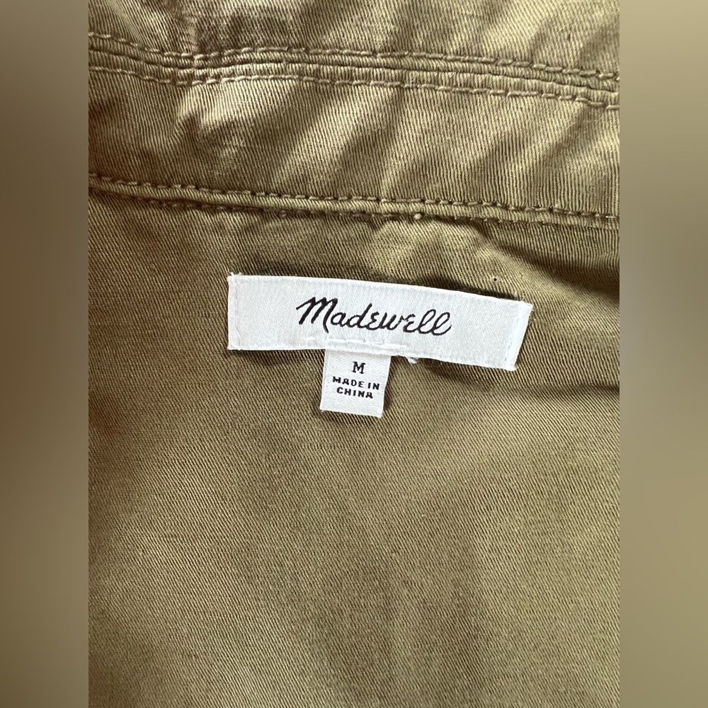 NWOT Madewell Green Utility Romper 54% Linen / 46% Cotton - Medium - Picture 3 of 3
